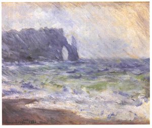 Pioggia a Étretat da Claude Monet